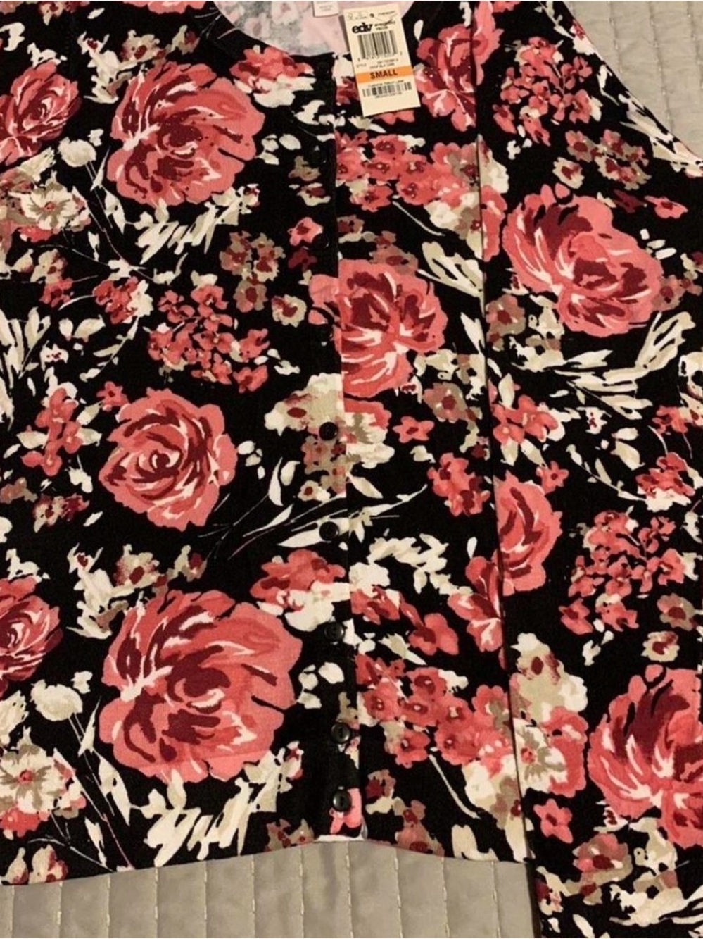 Charter Club Cardigan-style Floral Top Small